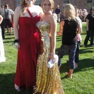 Gold sequined mermaid style gown